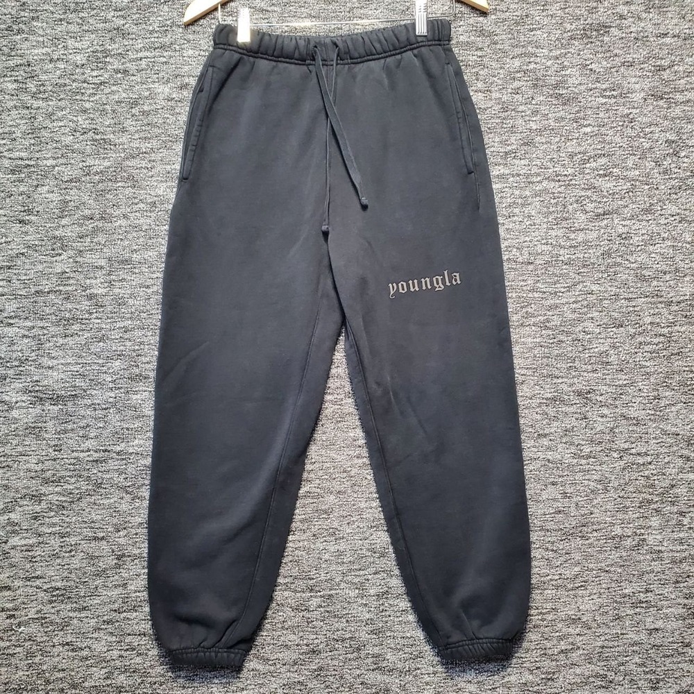 YoungLA Cloud 9 Joggers Mens S Black Heavyweight Streetwear Gym Athleisure